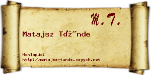 Matajsz Tünde névjegykártya
