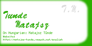 tunde matajsz business card